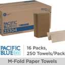 Pacific Blue Basic Recycled Multifold Paper Towels (Previously branded Envision) by GP PRO (Georgia-Pacific), Brown, 23304, 250 Towels Per Pack, 16 Packs Per Case, 250 Sheets