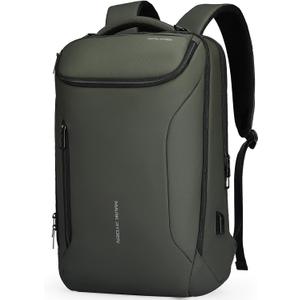 MARK RYDEN Business Backpack for Men, Waterproof High Tech Backpack with Sport Car Shape Design and USB Charging Port, Travel Laptop Backpack Fits 17.3 Inch Notebook (YKK-3 Pockets, Green)
