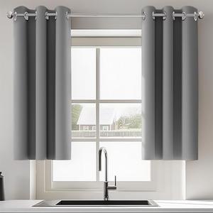 ORINOVA Grey Blackout Curtains for Bedroom Living Room Thermal Insulated Grommet Curtains for Windows 34x45 Inch Long 1 Panel 