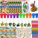 Cinrobiye 72 Pcs Hawaiian Luau Party Favors, Tropical Moana Flamingo Coloring Books Bulk, Aloha Tiki Summer Birthday Goodie Bag Fillers, Tattoos Stickers Stampers Prizes for Beach Pool Party
