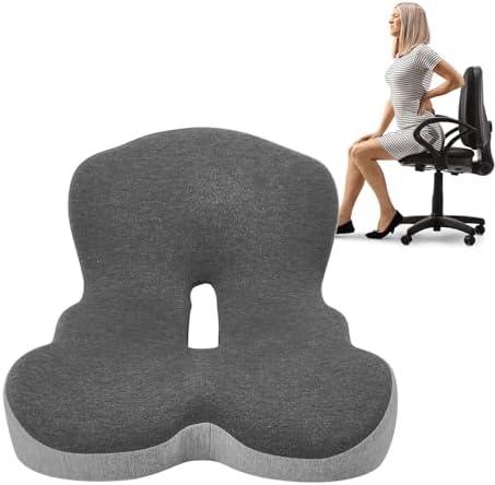 Buttocks Cushion for Office Chair Memory Foam Truck Seat Cushion Gaming Cushion Seat Seat Pad for Butt Support Tailbone Relief Ergonomic Chair Cushion for Home Car or Work