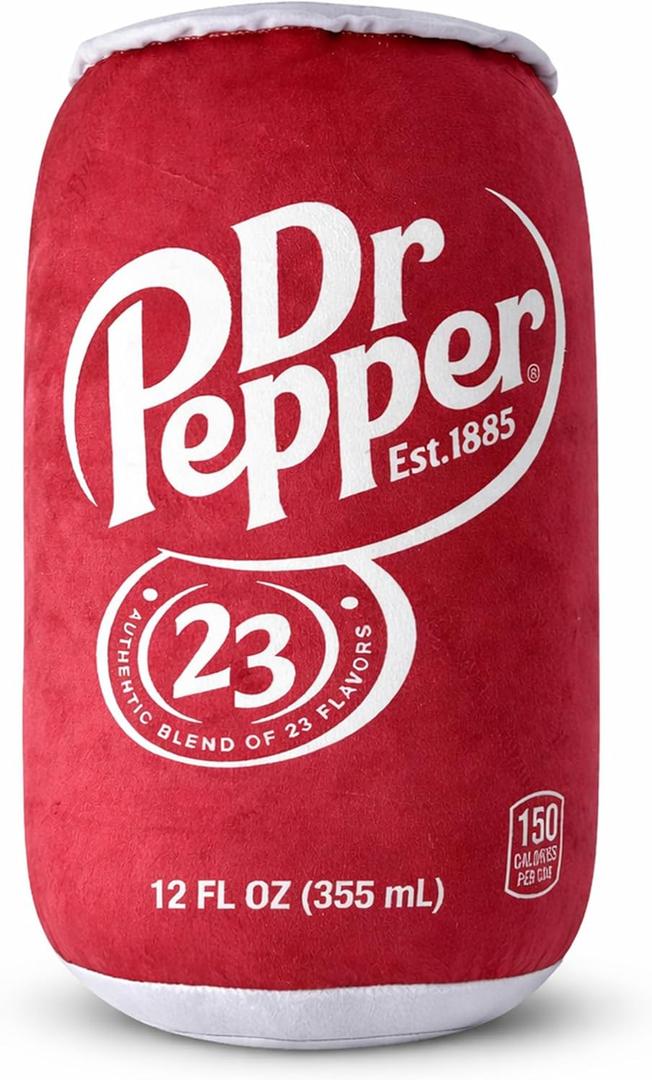 Dr Pepper Pillow – Soda Can Plush Pillow, Funny Gag Gift for Men & Women, Soft Decorative Cushion for Bedroom, Living Room & Couch, Square