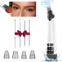 Blackhead Remover Pore Vacuum - Facial Pore Cleaner with 3 Adjustable Suction Levels, 4 Blackhead Removal Tools, Electric Acne Extractor Tool for Women & Men (White)