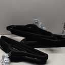 Smartor Black Velvet Hangers 60 Pack, Space Saving Clothes Hangers with Tie Bar, Non-Slip Felt Hanger with Shoulder Notches, Heavy Duty Suit Hanger for Coat, Shirt, Pants, Dress