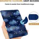 Passport Holder for Travel Essentials, RFID Blocking Leather Cover Wallet with Magnetic Closure, Aesthetic & Cute Passport Book Case for Women and Men - Star