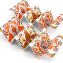 TP Taco Holder Stands, Set of 2 Melamine Large Taco Serving Rack Tray with Handle, Holds 3 Tacos, Dishwasher Safe, Ideal for Taco Night, Party, Home, Fiesta, Talavera Sunset (Fuego Orange)