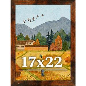 17x22 Picture Frame for Wall Display, 17x22 Brown Picture Frame with Shatter Resistant Plexiglass, Stable and Sturdy 17 x 22 Poster Frame for Wall Display, Handpicked Gift Collection, 1 Pack