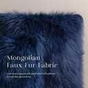 Phantoscope Pack of 2 Faux Fur Solid Throw Decorative Pillow Cover Cushion Covers Luxury Soft Decorative Pillowcase Fuzzy Pillow Covers for Bed/Couch,Navy Blue 20 x 20 Inches