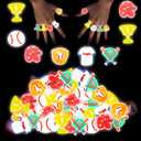 24Pcs Baseball Party Ring ,Glow in the Dark ,Baseball Theme Birthday Party Supplies Birthday Party Supplies,Sport Goodie Treat Bag Stuffers Classroom Prizes, Fun Gifts