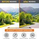 Polarized Sunglasses for Men Women, Lightweight Fit Over Glasses Driving Sunglasses for Outdoor Sports Fishing