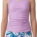 Girls Tankini Swimsuit 2-Piece Bathing Suits Tankini Top with Swim Shorts for Teens 9-16