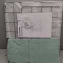 SONGMICS Laundry Hamper, 23.8 Gal. (90L) Laundry Basket, Collapsible Clothes Hamper, Removable and Washable Liner, Metal Wire Frame, for Bedroom Bathroom, Silver and Mint Green ULCB190C01