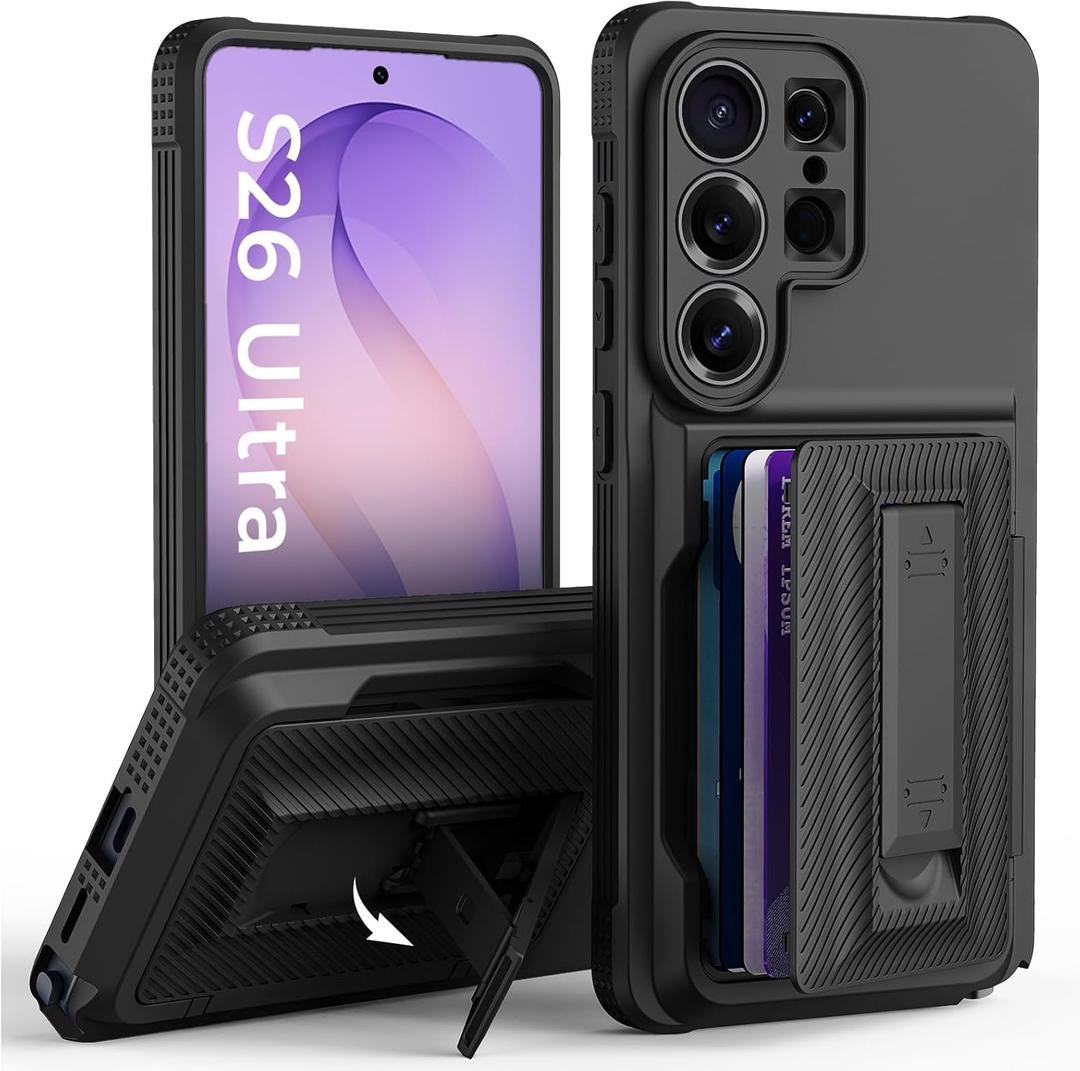 for Samsung Galaxy S26 Ultra Case Wallet with Card Holder (4-5Cards),[RFID Blocking][Kickstand][Military Drop Protection] Full Camera Protection Wallet Case for Samsung S26 Ultra Black