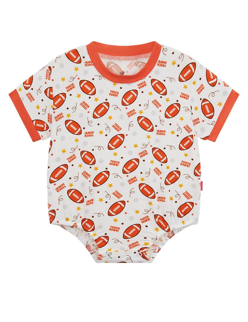 EASWEET Baby Boy Romper Soft Bamboo-derived Viscose Short Sleeve Baby Boy Bodysuit, Rugby, 18-24 Months