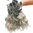 Salt & Pepper Wavy Natural Gray Indian Raw Hair Bundles (12" Wavy One Bundle)