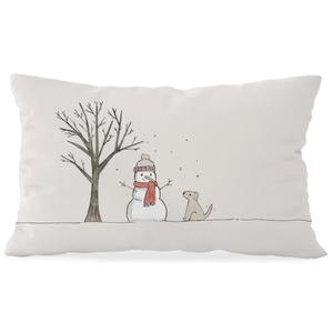 Wheatwin Winter Snowman Throw Pillow Covers 12x20, Boho Cozy Winter Christmas Decor Indoor Outdoor Decorative Throw Pillows Cases for Home Bed Living Room Couch