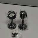 TOKPLNU Ceiling Curtain Rod Bracket, Heavy Duty Curtain Rod Holder Black Ceiling Curtain Rod Hooks Hangers Closet Flange Rod Brackets Holders for 1 1/4 Inch Drapery Pole, Set of 2