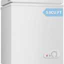 TABU 5.0 Cubic Feet Chest Freezer, Compact Deep Freezer, Silver