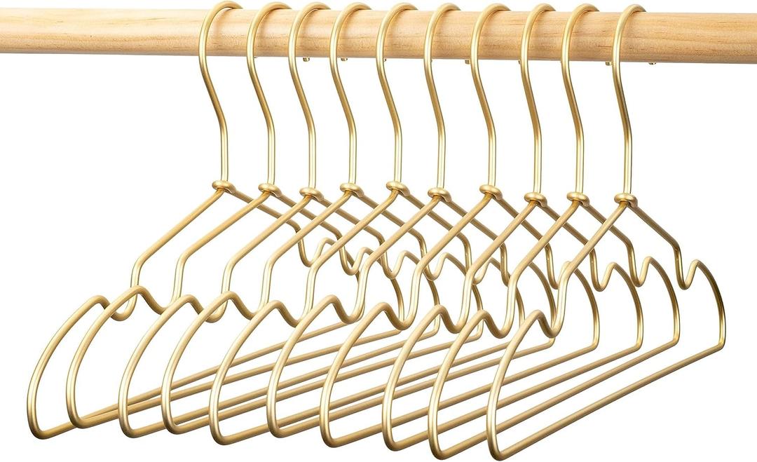 Koobay 12.6" Matte Gold Metal Kids Baby Hangers, 30Pack, Non Slip, Suit for Coated Wire Children Clothes Hangers Closet Storage, Retail Display Space Saving for Toddler Coats Infant Hangers