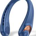 Neck Fan, Personal Fan with LED Display, USB-C Rechargeable, 4000mAh-Battery, 3-Speed Adjustment & Whisper-Quiet Operation, Perfect for Home, Travel, Sports (Blue)