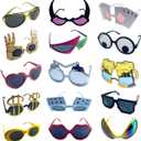 16 Pack Funny Sunglasses Novelty Party Glassses Masks for Adults Cool Shaped Funny Party Eyeglasses, Photo Booth Props Sunglasses Dress Up Costume Glasses Pack