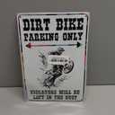Dirt Bike Accessories Dirt Bike Tin Signs Motorcycle Gifts Motocross Birthday Party Decorations Funny Dirty Bike Parking Only Dirtbikes For Kids 8-14 Man Cave Boy's Room Garage Decor 8x12 Inch (Color12)
