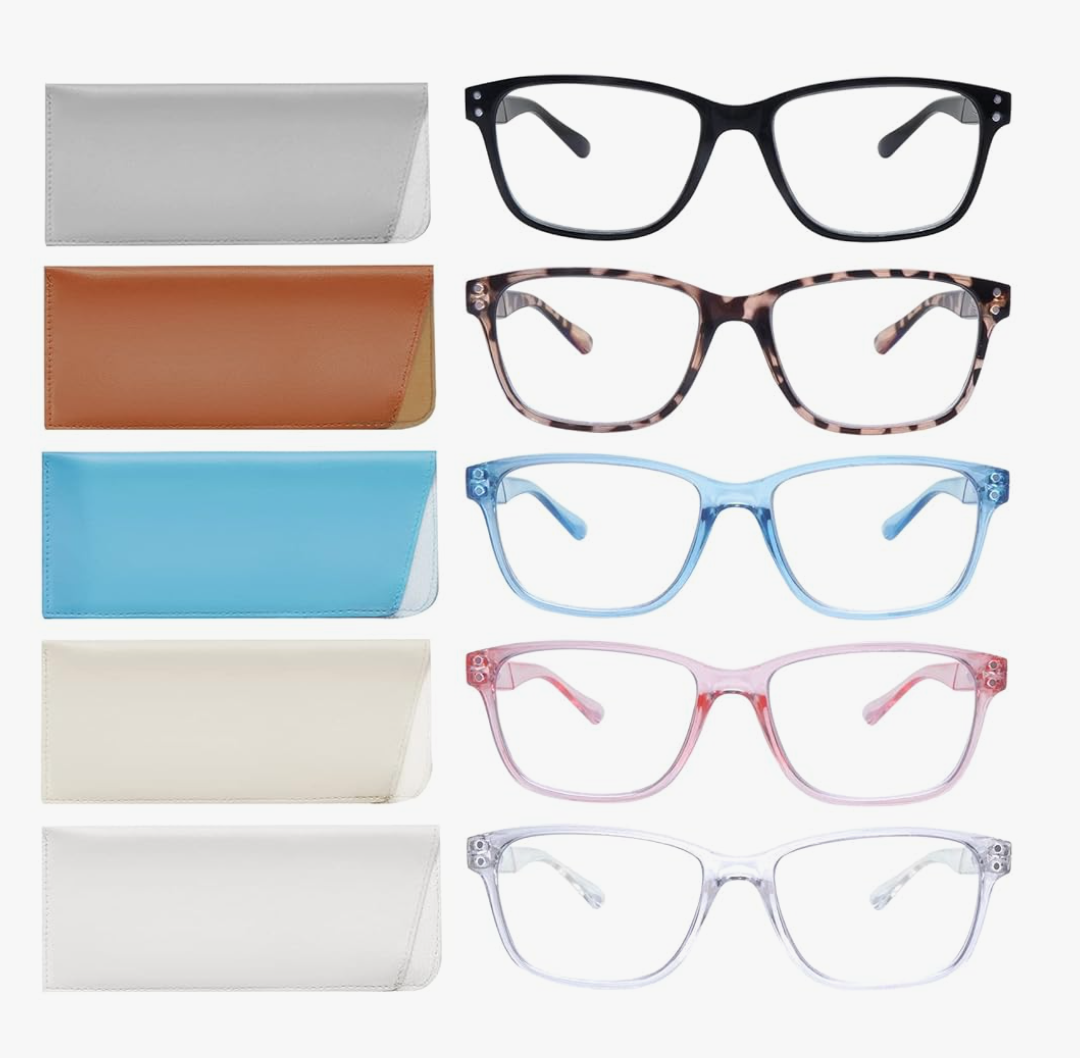 SIGVAN Reading Glasses 5 Packs Blue Light Blocking Eyeglasses Quality Spring Hinge Colorful Computer Readers for Women Men