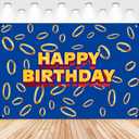 5 * 3ft Video Game Birthday Party Decorations Supplies, Blue Cartoon Game Hedgehog Party Photography Backdrop Photo Decor Banner, Kids Boys Baby Shower Photography (5x3ft)