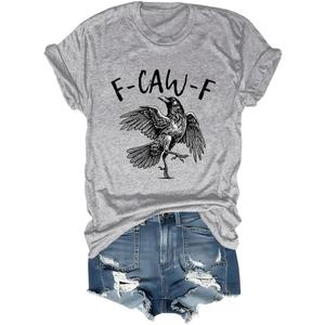 F-Caw-F Crow Shirt, F Caw F Shirts for Women Men (Large, Grey2)