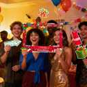 2 x Christmas Photo Booth Props Kit - Large Size Selfie Frame & 24 Pcs Christmas Picture Props for Photoshoot Gift Box, Xmas/Winter/Holiday New Year Party Favors Supplies Jokes Favors