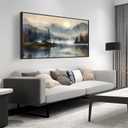 Landscape Wall Art for Living Room - Mountain Art Wall Decor for Office - Large Picture Frames for Wall Size 29" x 59"