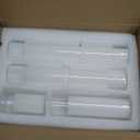 Set of 12 White Pillar Candles with Clear Glass Hurricane Holders- Elegant Cylinder Candle Vases for Weddings, Parties, Centerpieces, Home & Office Decor (White, 12 Set)
