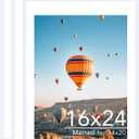 JCJMY 16x24 Picture Frame with Mat for Poster Photo and 40x60 cm Canvas, Display 14x20 with Mat or 16 x 24 without, Wood 16 by 24 Wall Gallery Poster Photo Frame, 3 Pack, White