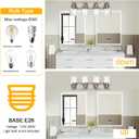 BONLICHT 4-Light Bathroom Vanity Light Fixture Brushed Nickel Industrial Wall Sconce Lighting with Hammered Glass Shade for Living Room Bedroom Hallway Porch Workshop Dressing Table