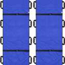 2 Pcs 72" x 27" Portable Foldable Stretcher with 12 Rubber Foam Handles Medical Emergency Lightweight Patient and Animals Transport Stretcher for Rescue First Aid(Blue)