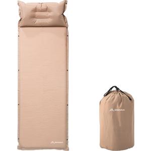 BISINNA Self Inflating Sleeping Pad Thick Foam Sleeping Mattress with Pillow for Camping Lightweight Insulated Sleeping Mat Fast Inflating for Camping Travel Car Tent