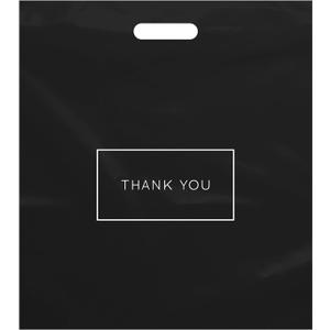 Purple Q Crafts Large Plastic Shopping Bags with Thank You Logo 16" x 18" Boutique Bags with Handles 100 Pack for Merchandise, Gifts, Trade Shows and More Purple Q Crafts Large Plastic Shopping Bags with Thank You Logo 16" x 18" Boutique Bags with Handles 100 Pack for Merchandise, Gifts, Trade Shows and More