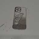 Chrome Case for Women/Girls, Gradient Glitter Butterfly Quicksand Plating Clear Phone Cases for iPhone Compatible with iPhone 15 Pro, Black