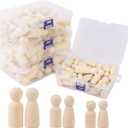 120 Pieces Wood Peg People, Wooden Peg Dolls Bodies, Unfinished Wooden Peg Doll for Painting, DIY, Crafting and Art Projects (3 Sizes)