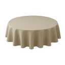 Biscaynebay Textured Fabric Round Tablecloths 70", Natural Water Resistant Table Cloth Circle Folding Table Covers for Dining, Kitchen, Wedding, Parties etc. Machine Washable