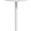 Drink Table, 11 inch Dia., Small Pedestal Side Table, Round Cocktail Table, Circle End Table with Metal Base, for Small Spaces, Living Room, Bedroom, Faux Marble, White