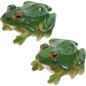 Gadpiparty 2pcs Small Frog Figurine, Frog Garden Decor, for Desktop Garden Indoor Outdoor Use Creative Craft Animal Statues