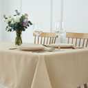 maxmill Weaved Texture Rectangle Tablecloth Water Resistant Wrinkle Free Spill-Proof, Soft Table Cloth for Dining Room Decoration, Banquet Parties Event Holiday Dinner, 60 x 84 Inch Natural