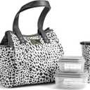 Fit & Fresh Lunch Bag For Women, Insulated Womens Lunch Bag For Work, Leakproof & Stain-Resistant Large Lunch Box For Women With Containers and Matching Tumbler, Zipper, Westerly Lunch Bag, Cheetah