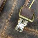 Leather briefcase 18 inch laptop messenger bag for men and women best satchel office bag (Brown)