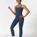 QBGJTD Womens Workout Sets Two Piece Cross Back Tank Top Matching High Waist Leggings Sets Gym Outfits Work Out Clothes (Blue, XL)