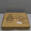 Demigo Acacia Drawer Organizer Set of 5, Cabinet Container Box, Wood Bin Set in Varied Sizes, Dividers Holder for Storage Cooking Utensils Spices Tea Bags Foods Office Items (Brown)