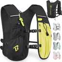 Running Vest Hydration Backpack for Men Women, 5L Lightweight Running Backpack Hydration Pack for Marathon, Trail, Cycling, Hiking, Jogging (Black)