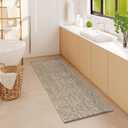LEEVAN Washable Runner Rug 2'x6', Natural Woven Hallway Runner Rug Reversible Bathroom Runners Rugs, Cotton Low Profile Entryway Rugs, Farmhouse Bedroom Modern Kitchen Runenrs Carpet