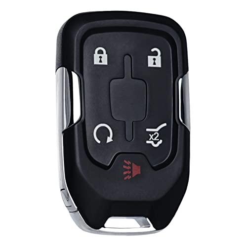 SUPALAND Key Fob Replacement Fits for GMC Acadia 2017 2018 2019 2020 2021 Push Start 5 Button Smart Proximity Keyless Entry Remote Start Control 13508275 HYQ1EA Self-Programmable